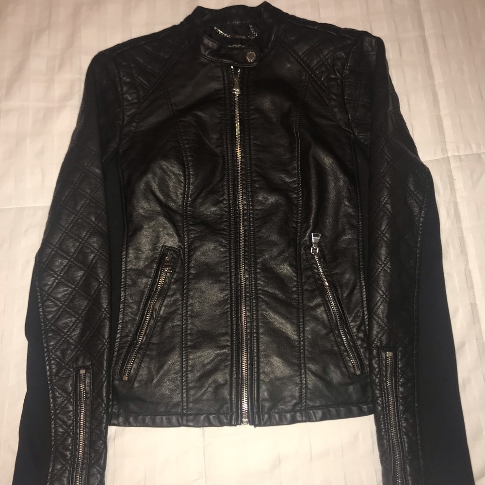 Faux black leather Express jacket
